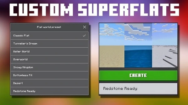 Flat World Presets & Void Option in Bedrock 1.21.100